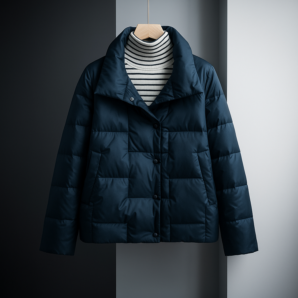 Celeste - Women's Quilted Puffer Jacket with Notch Collar