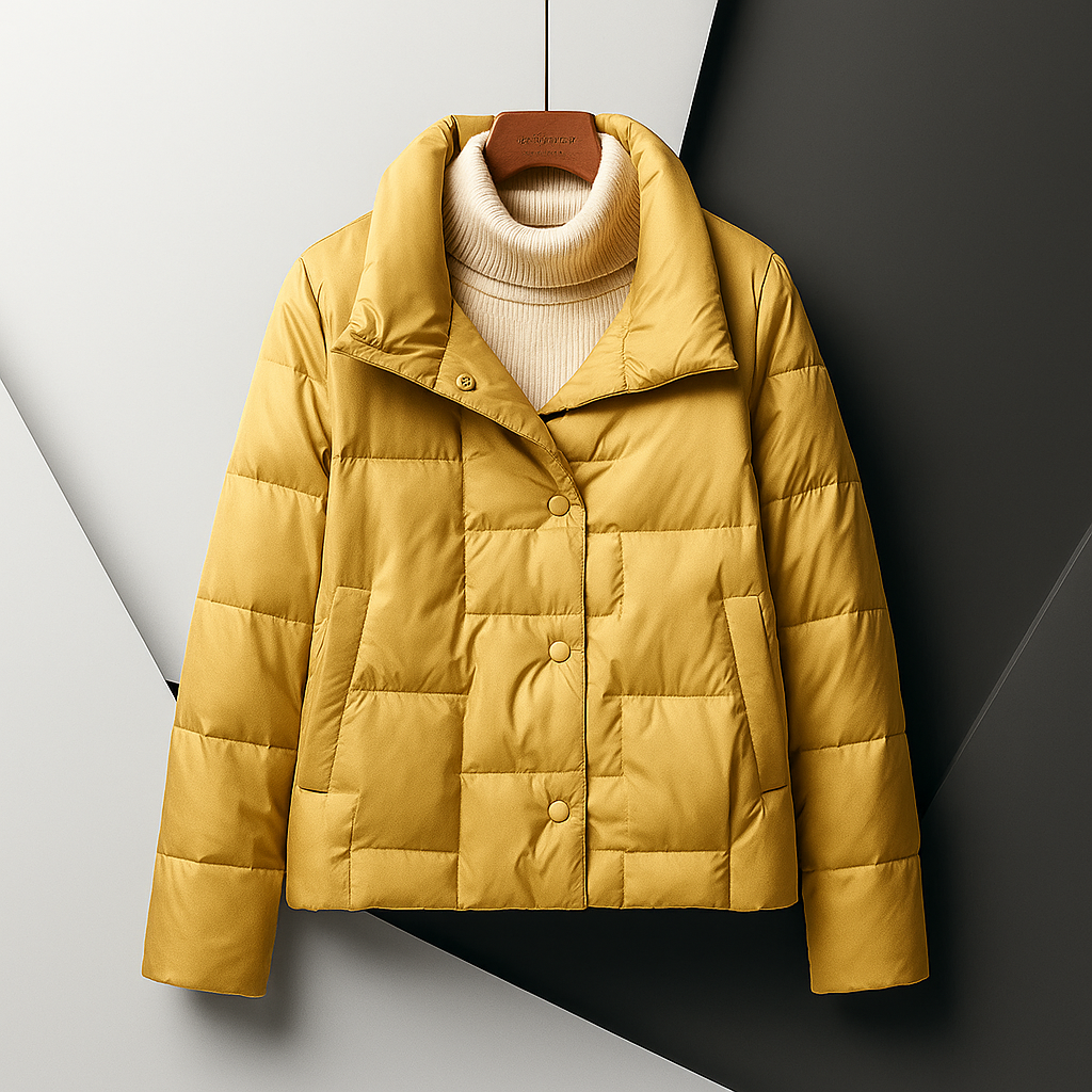 Celeste - Women's Quilted Puffer Jacket with Notch Collar