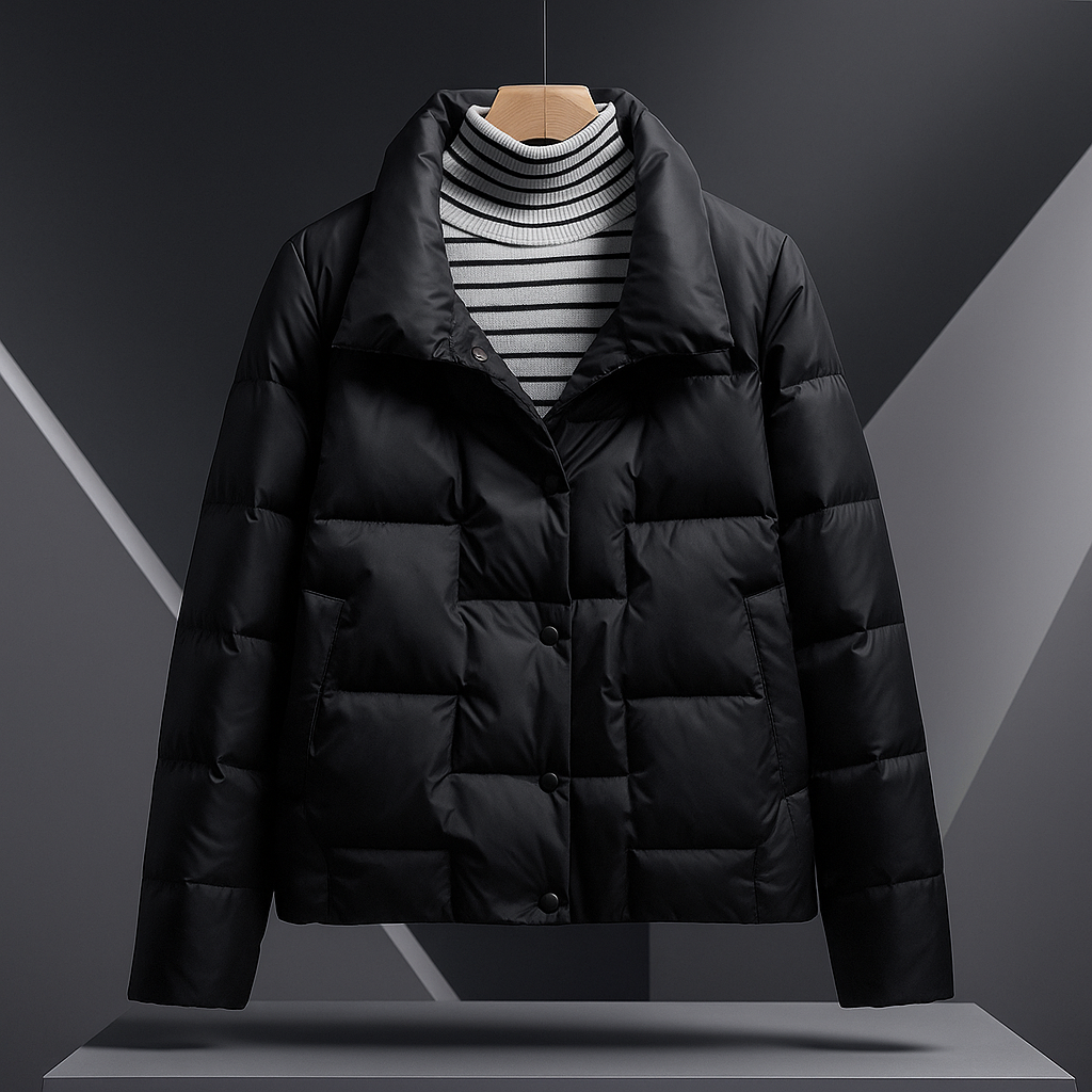 Celeste - Women's Quilted Puffer Jacket with Notch Collar