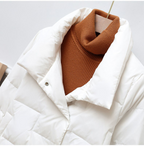 Celeste - Women's Quilted Puffer Jacket with Notch Collar