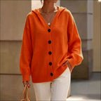 Chelsea - Women's Oversized Button-Front Hooded Cardigan 2