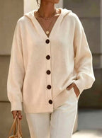 Chelsea - Women's Oversized Button-Front Hooded Cardigan 5