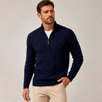 Chris - Men's Cable Half-Zip Slim Fit Sweater 2