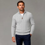 Chris - Men's Cable Half-Zip Slim Fit Sweater 5