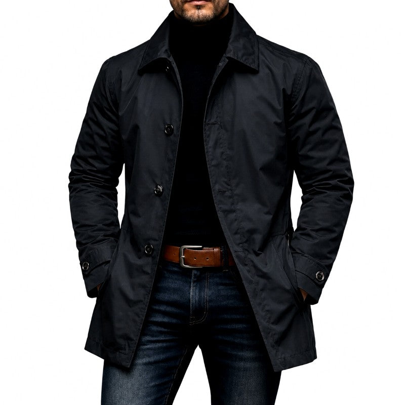 Chuck - Men's Mid-Length Button Front Raincoat 3