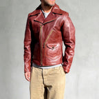 Cillian - Men's Leather Moto Jacket with Asymmetric Zip 3