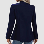 Clara - Women's Double-Breasted Blazer with Silver Button Front