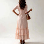 Claudia - Women's Tiered Ruffle Long Sleeve Maxi Dress 2