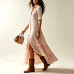 Claudia - Women's Tiered Ruffle Long Sleeve Maxi Dress 3