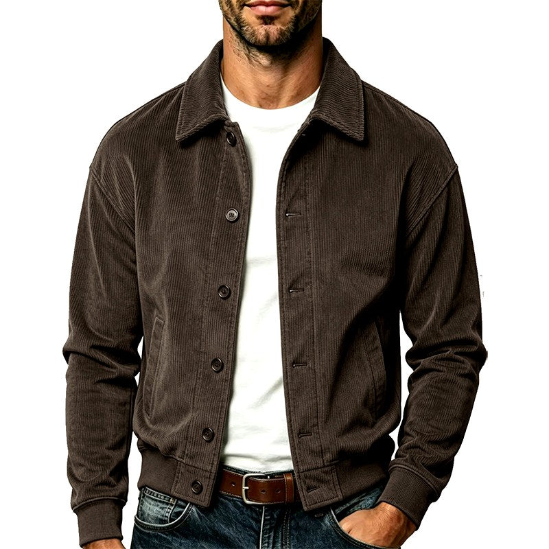 Clayton - Men's Corduroy Collared Bomber Jacket 5