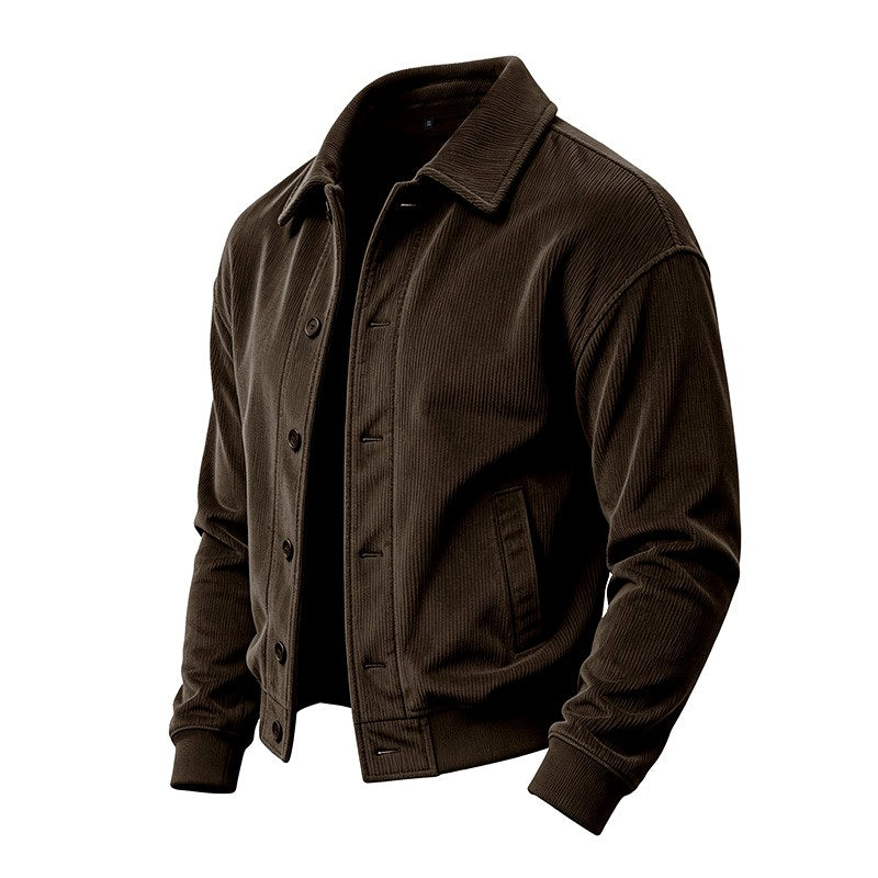 Clayton - Men's Corduroy Collared Bomber Jacket 6