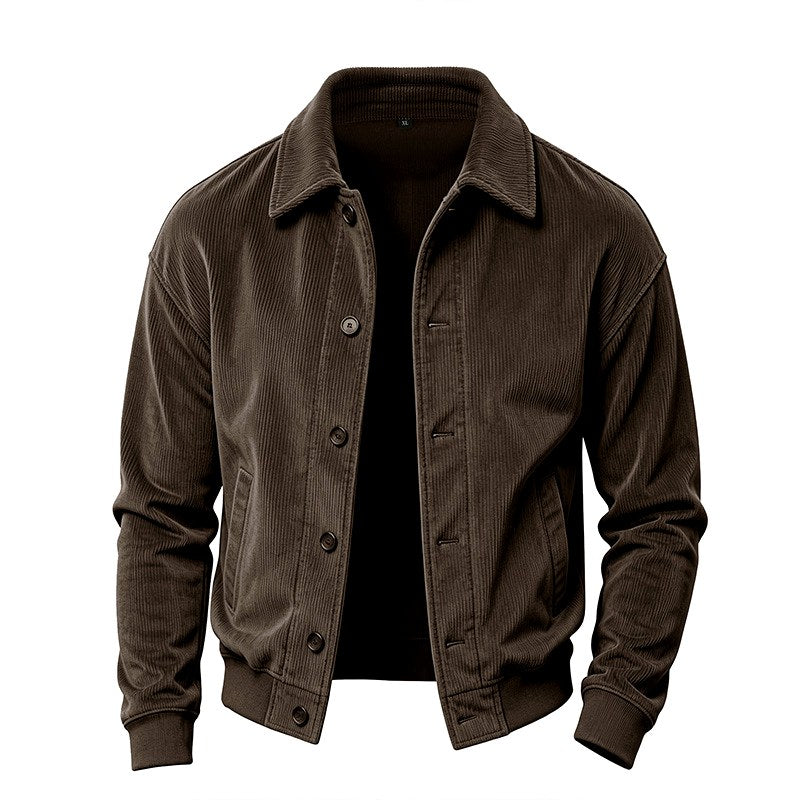 Clayton - Men's Corduroy Collared Bomber Jacket 7