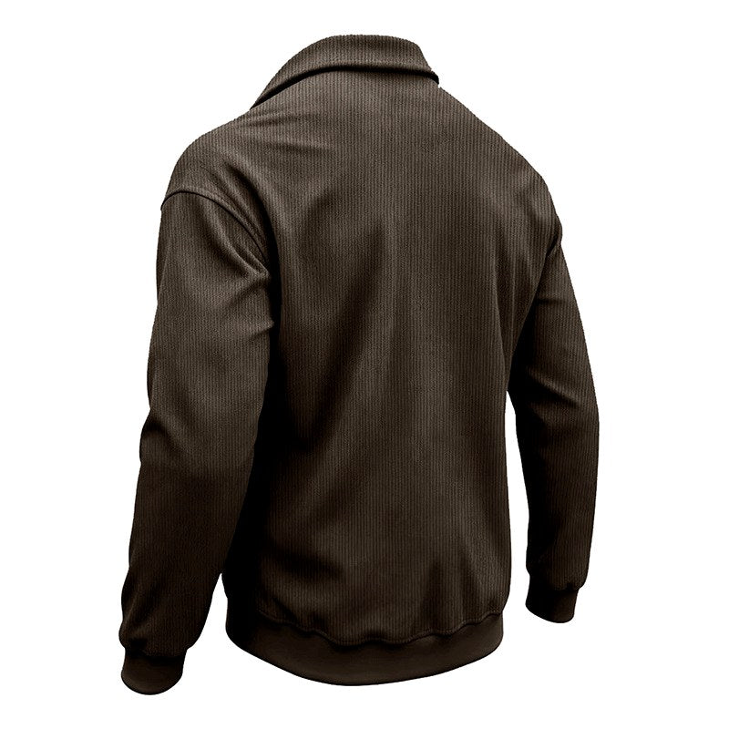 Clayton - Men's Corduroy Collared Bomber Jacket 8