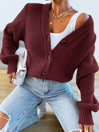 Clementine - Women's Button-Front Ribbed Cardigan