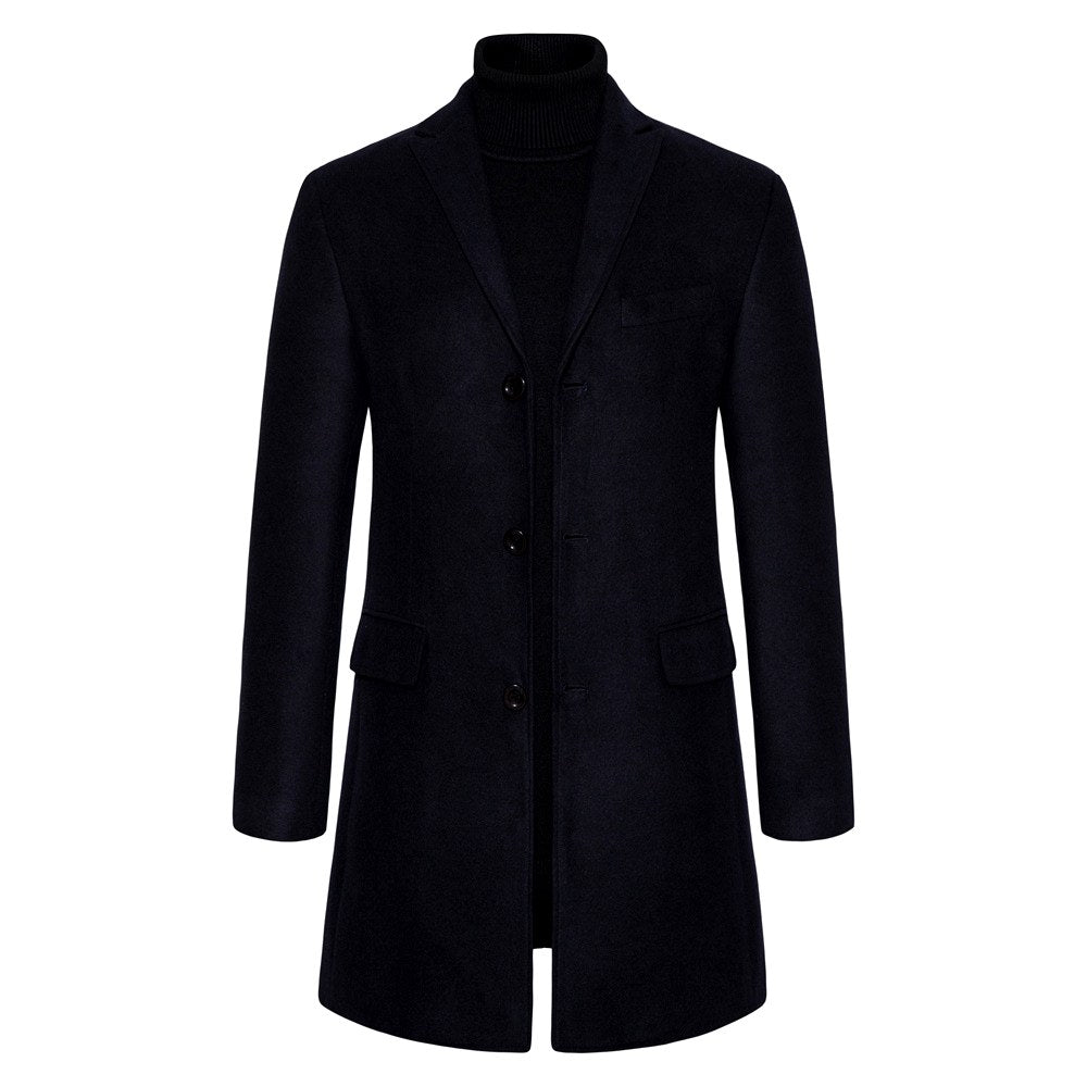 Clinton - Men's Wool Tailored Notched Lapel Coat 2