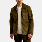 Colton - Men's Faux Suede Zip-Up Collared Jacket 4
