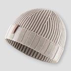 Copenhagen - Ribbed Knit Beanie with Contrast Stripe Band