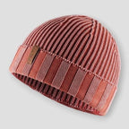 Copenhagen - Ribbed Knit Beanie with Contrast Stripe Band