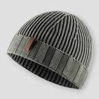 Copenhagen - Ribbed Knit Beanie with Contrast Stripe Band