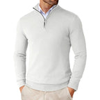Cornelius - Men's Quarter Zip Mock Neck Knit Sweater 4