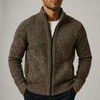 Corvin - Men's Textured Full-Zip Cardigan with Hand Pockets