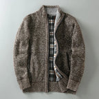 Corvin - Men's Textured Full-Zip Cardigan with Hand Pockets