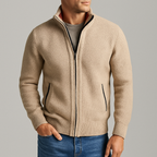 Corvin - Men's Textured Full-Zip Cardigan with Hand Pockets