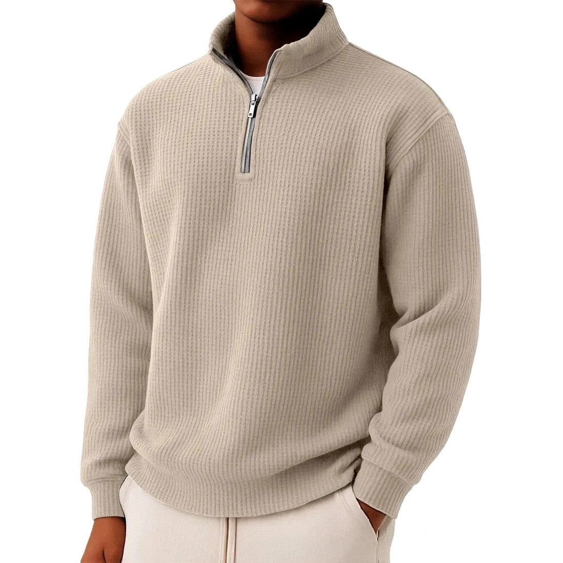 Cristobal - Men's Waffle Knit Quarter-Zip Sweater 3