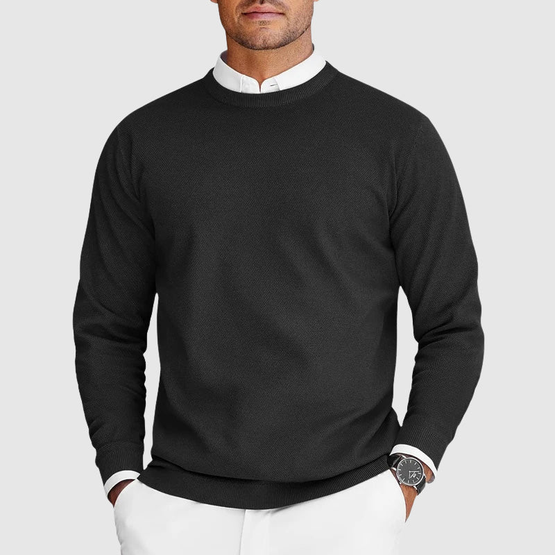 Darious - Men's Crew Neck Knit Long Sleeve Sweater 1
