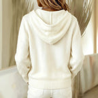 Delaney - Women's Button-Front Knit Hooded Cardigan 4