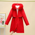 Della - Women's Fleece-Lined Cinch Waist Winter Coat