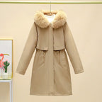 Della - Women's Fleece-Lined Cinch Waist Winter Coat