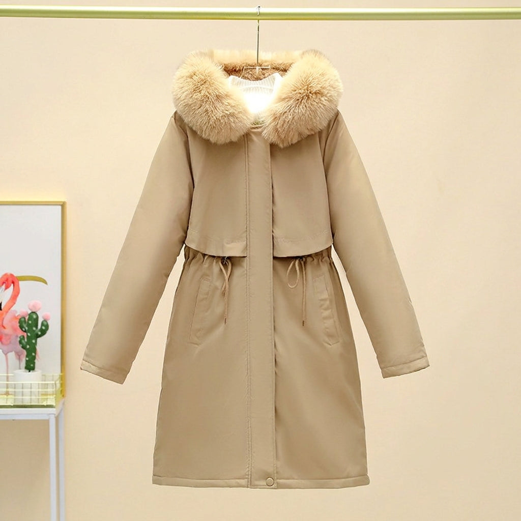 Della - Women's Fleece-Lined Cinch Waist Winter Coat