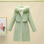 Della - Women's Fleece-Lined Cinch Waist Winter Coat
