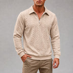 Dennis - Men's Cable Knit Quarter-Zip Collared Sweater 1