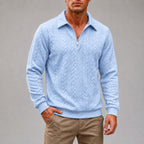 Dennis - Men's Cable Knit Quarter-Zip Collared Sweater 4