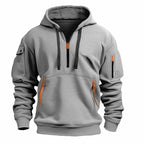 Dominic - Men's Half-Zip Hoodie Sweatshirt with Cargo Pockets
