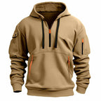 Dominic - Men's Half-Zip Hoodie Sweatshirt with Cargo Pockets