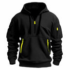 Dominic - Men's Half-Zip Hoodie Sweatshirt with Cargo Pockets