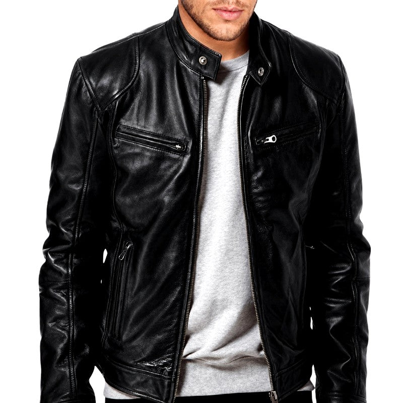 Donald - Men's Café Racer Leather Jacket 6