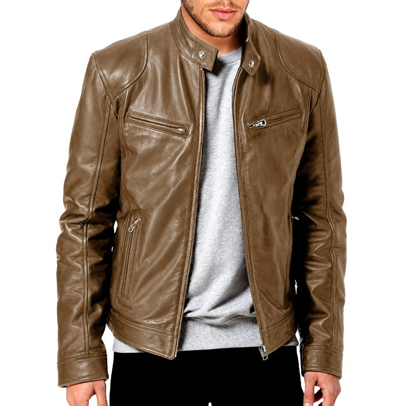 Donald - Men's Café Racer Leather Jacket 7