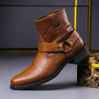 Donovan - Men's Genuine Leather Harness Ankle Boots