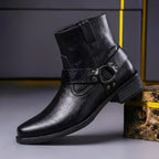 Donovan - Men's Genuine Leather Harness Ankle Boots