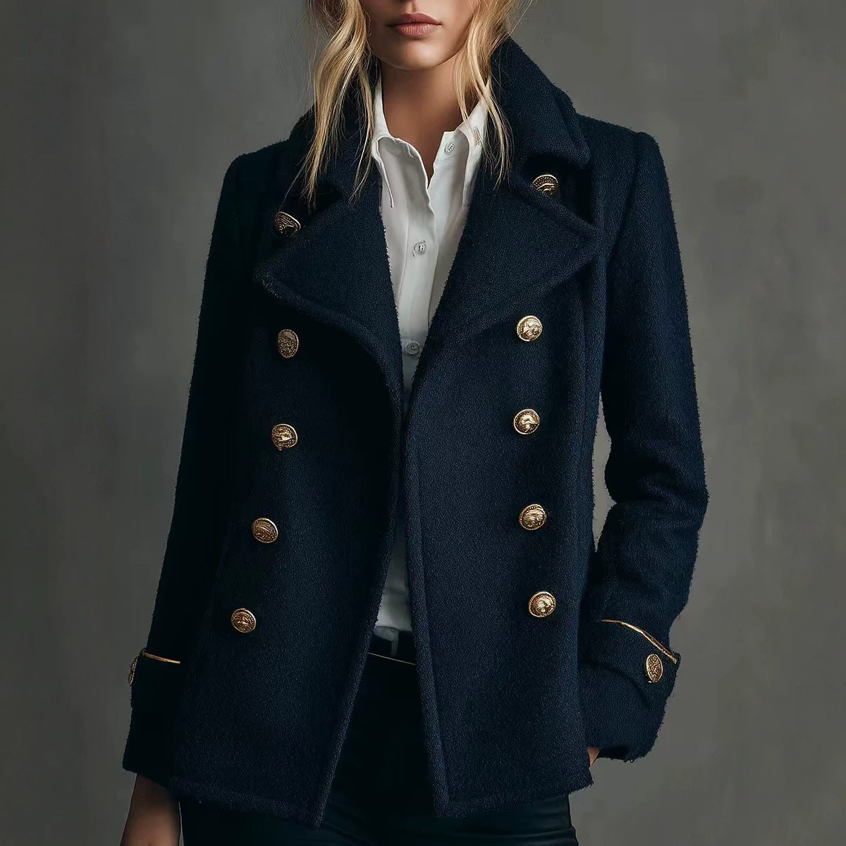 Dora - Women's Double Breasted Military Winter Coat 1