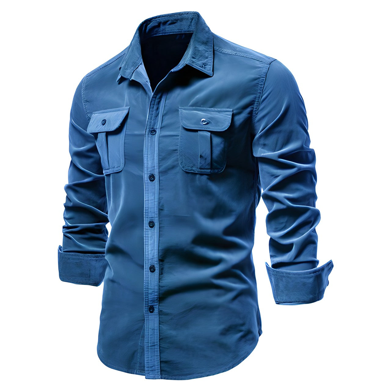 Dorian - Men's Utility Shirt with Chest Pockets and Button-Down Front