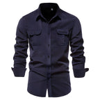 Dorian - Men's Utility Shirt with Chest Pockets and Button-Down Front