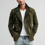 Dustin - Men's Double-Breasted Suede Peacoat Jacket 2