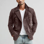 Dustin - Men's Double-Breasted Suede Peacoat Jacket 4