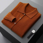 Edmund - Men's Merino Wool Cardigan with Turn-Down Collar