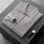 Edmund - Men's Merino Wool Cardigan with Turn-Down Collar